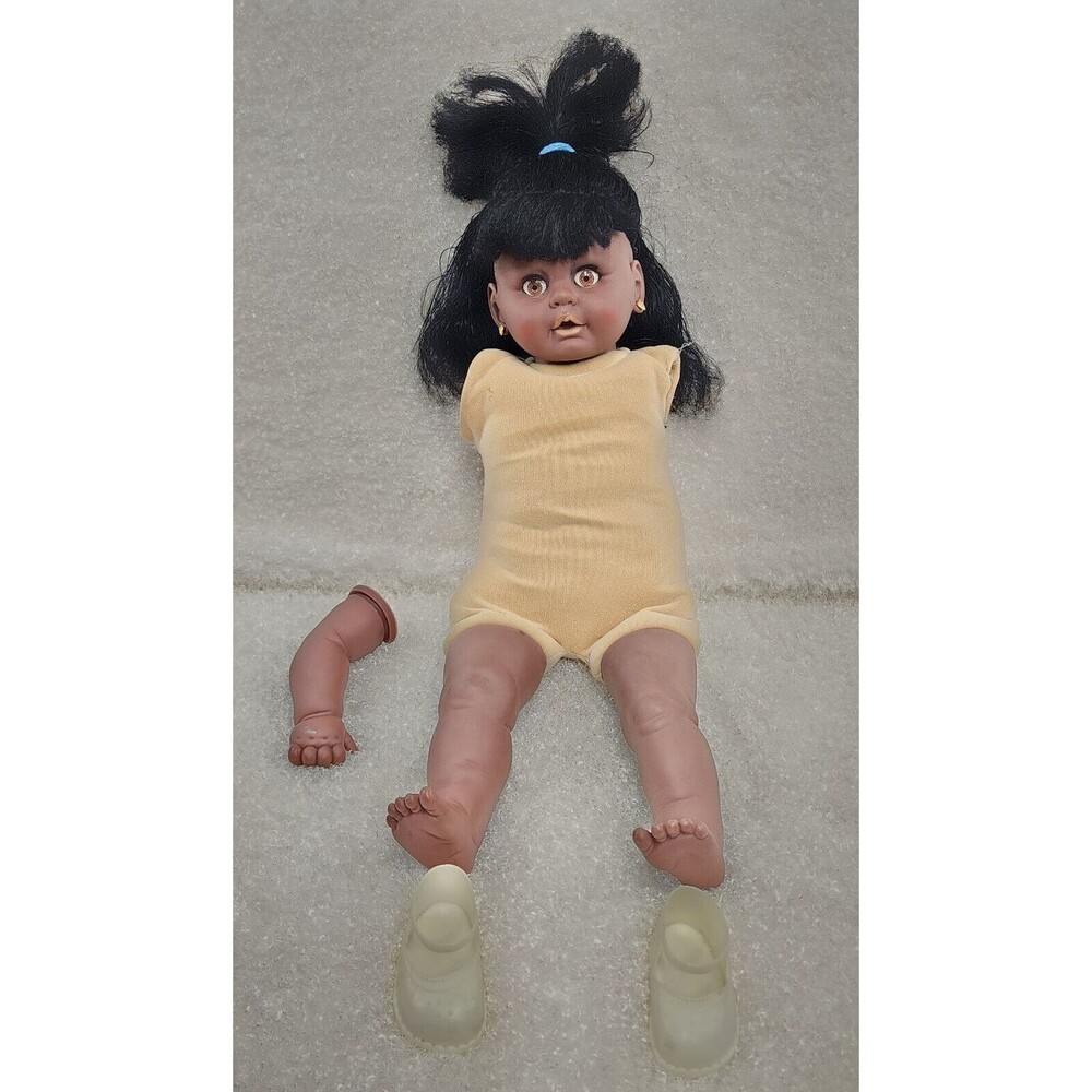 Vintage 23" Composition African American Doll  Sleep Eyes when laying down